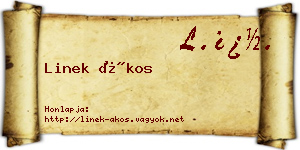 Linek Ákos névjegykártya